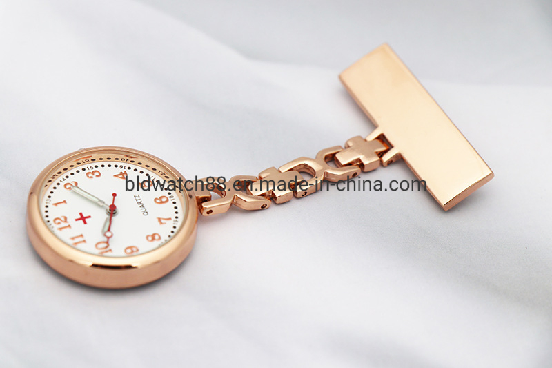 OEM Metal Pocket Fob Pin Breast Clip Stainless Brooch Nursing Quartz Watch for Hospital