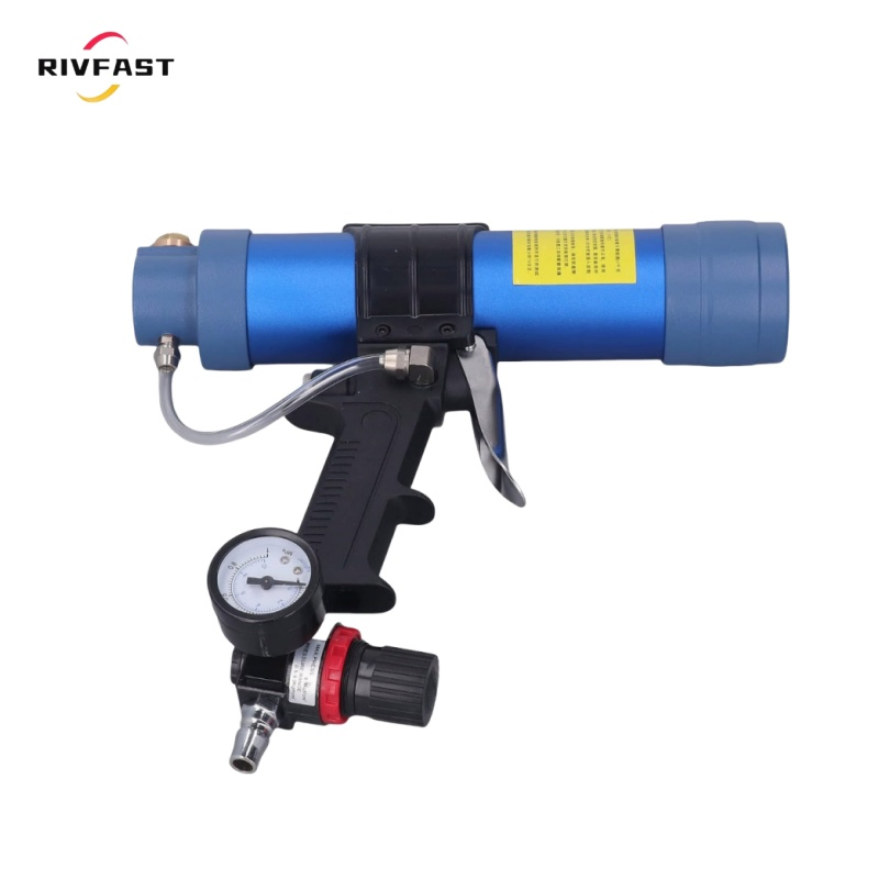 Sealant Sausage Caulking Gun, 400ml Pneumatic Sealant Gun Silicone Sausage Filling Tool Nozzle Glass Grouting