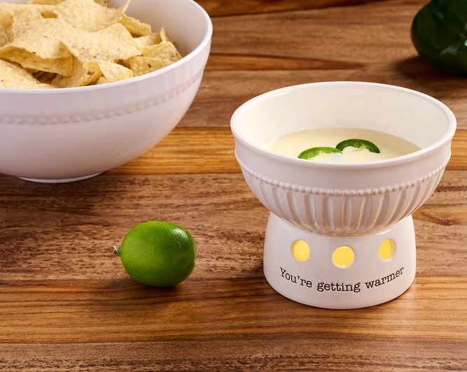 Stylish Ceramic Queso DIP Bowl for Chips and Snacks