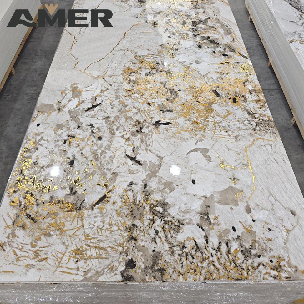 Interior Wall PVC UV Marble Sheet Hot Sale 3D Printing Wall Panel