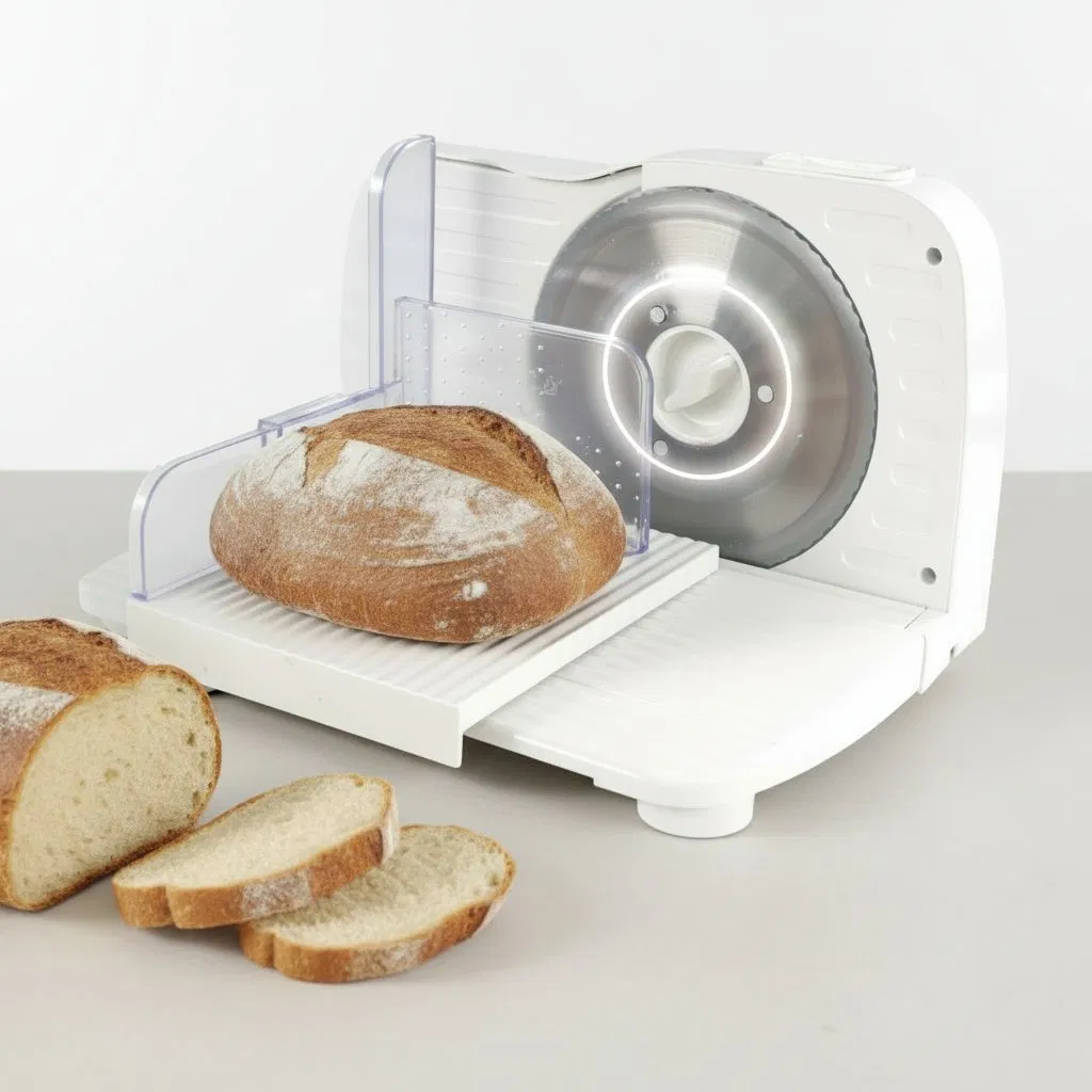 150W DC Motor Foldable Electric Food Slicer, 220V with 170mm Stainless Steel Blade & Safety Guard for Home Kitchen