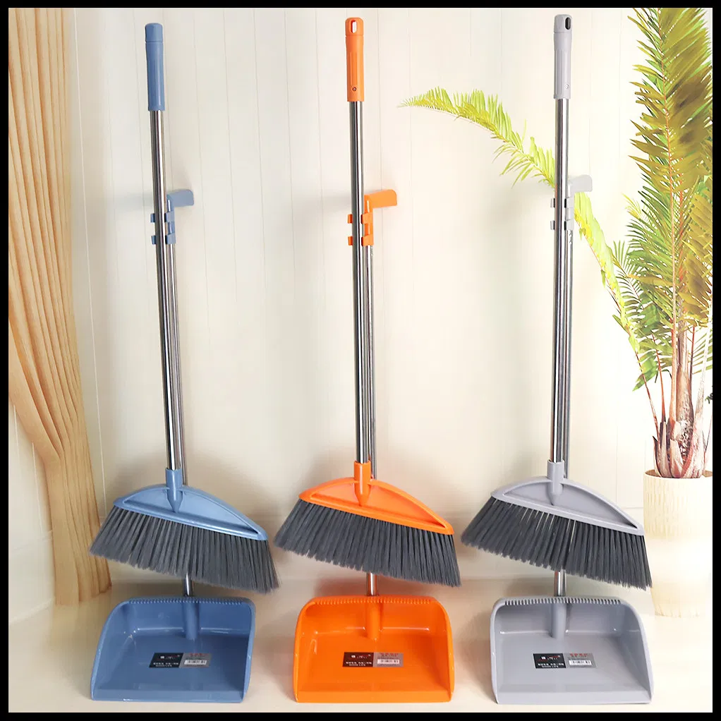 Jy1359 Hygienic Hands Free Broom Set with Ergonomic Handle and Storage
