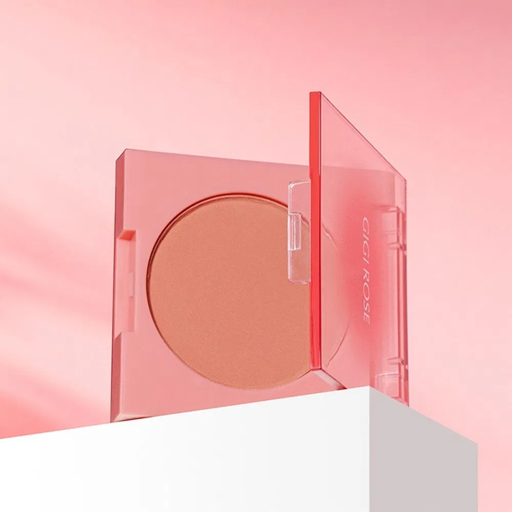 Soft Matte Texture No Caking Monochrome Pink Blush Palette for Portable Travel Make-up