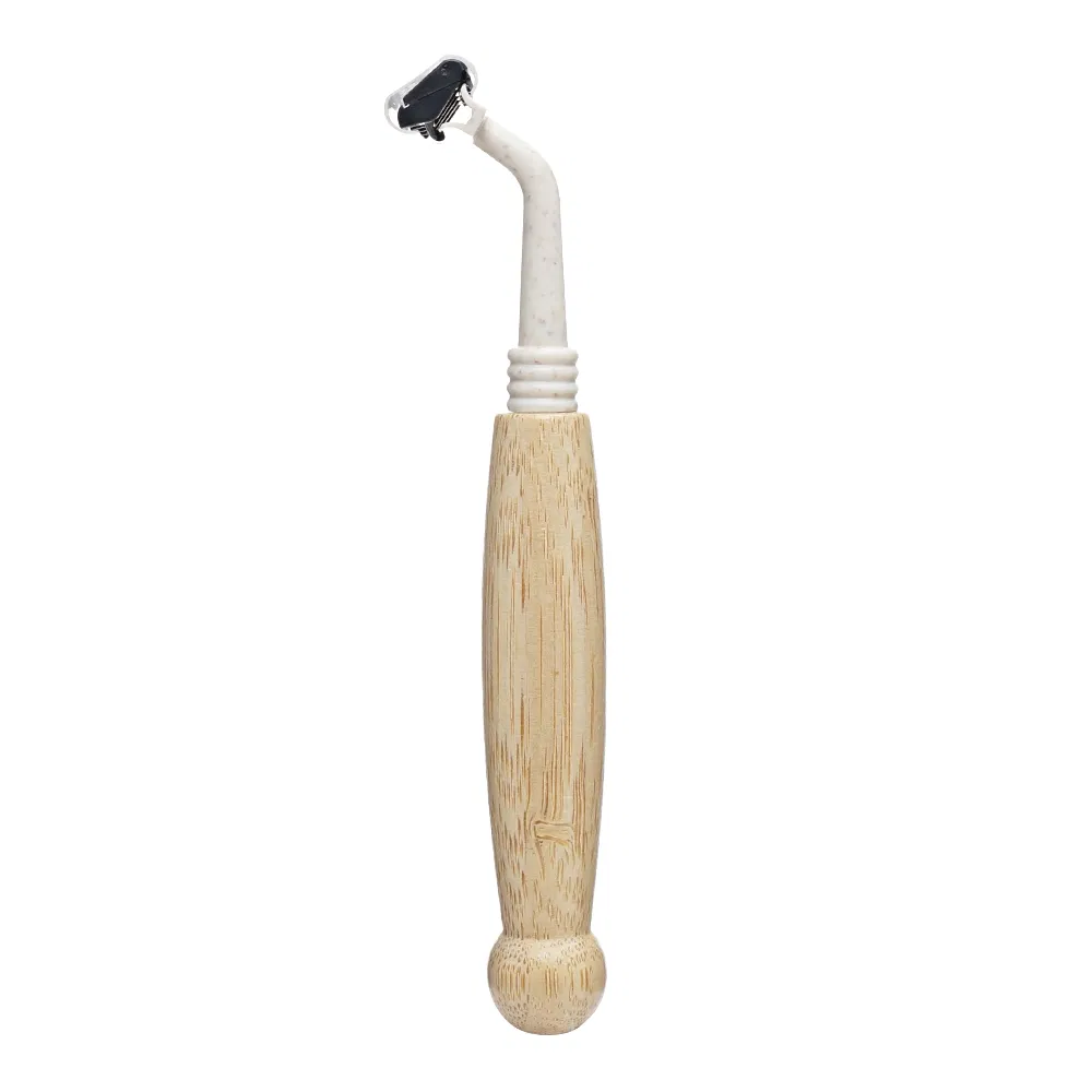 Wholesale Portable Mini Shavers with Eco-Friendly Natural Bamboo Handles for Hotels Travel.