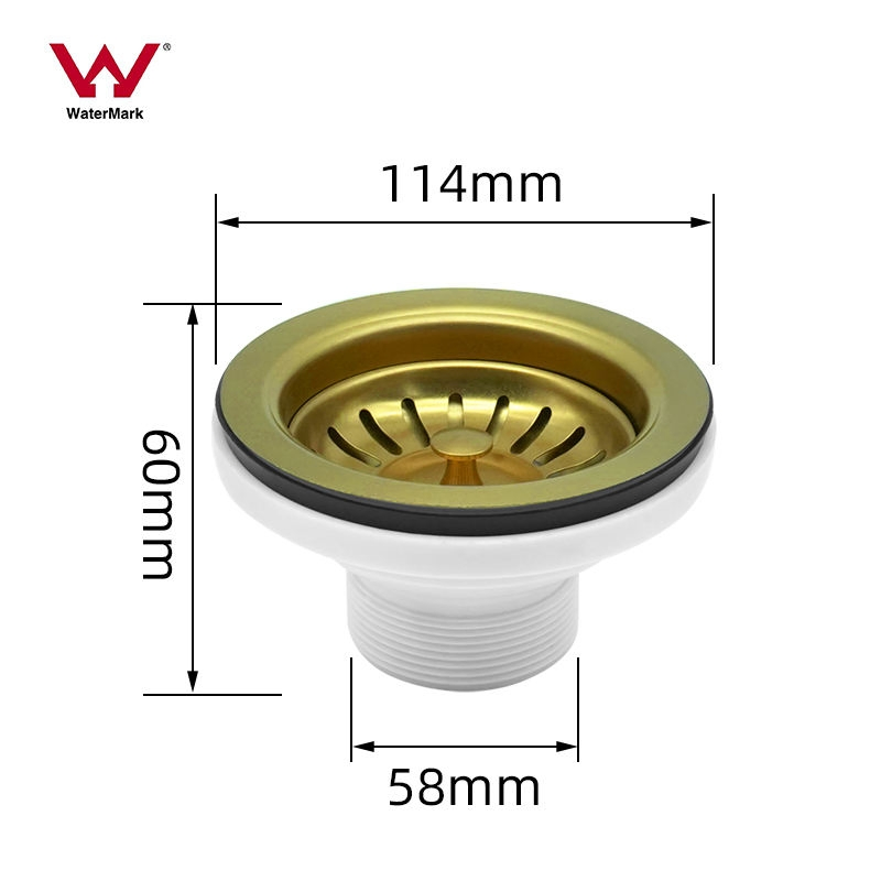 Manufacturing Watermark PVD Nano Golden Stainless Steel Filter Basket Kitchen Sink Drain