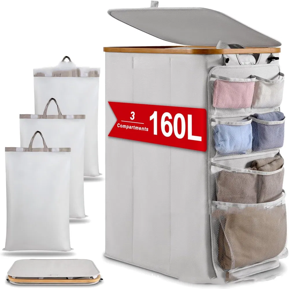 Cross-Border Bamboo Dirty Clothes Basket, Foldable Large-Capacity Miscellaneous Storage Basket, Laundry Basket