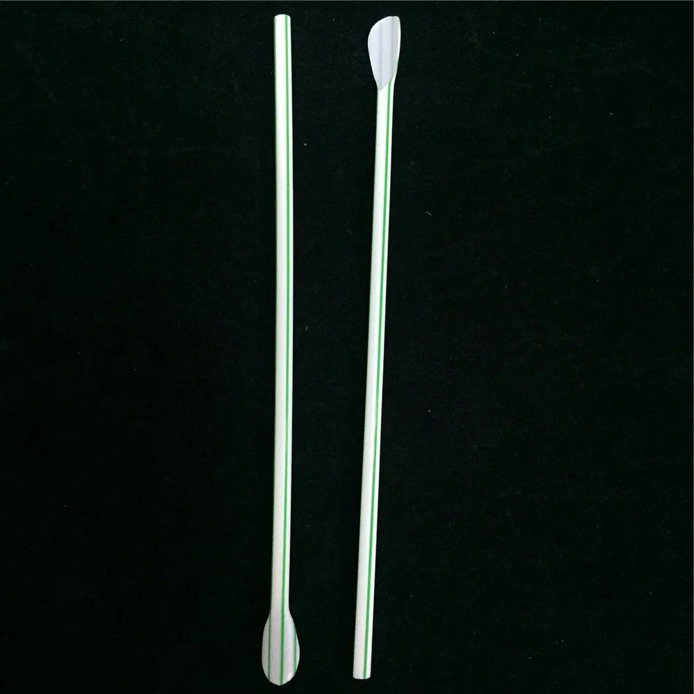 Manufacture Wholesale Biodegradable Colorful Drinking PLA Spoon Straws for Home and Restaurant