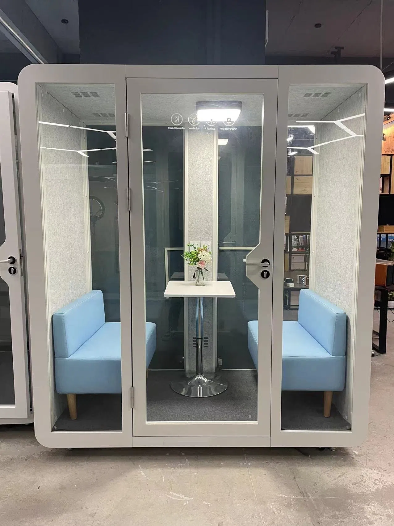Modern Eco-Friendly Office Pod Quiet Acoustic Soundproof Steel Frame Booth for Conference Room Indoor Recording Studio Office