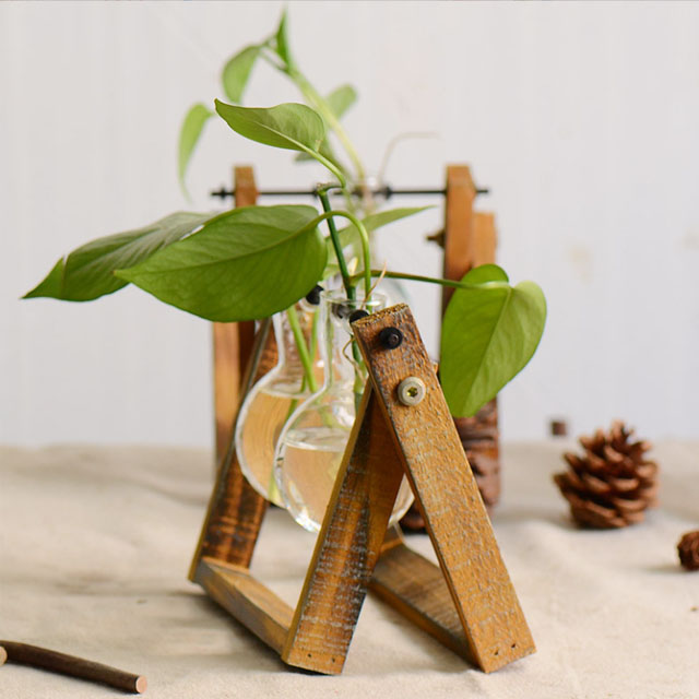 Террариум для растений стеклянный деревянная подставка ретро