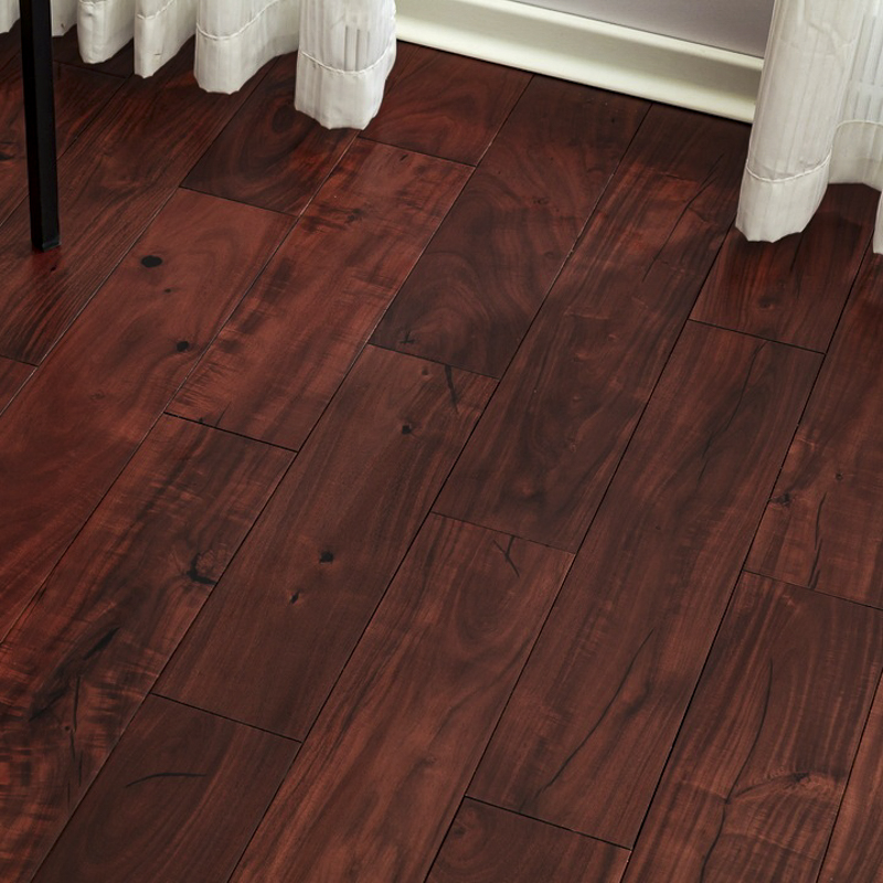 Hotel Indoor Floor Decoration Acacia Solid Wood Floor Natural Wood Wear-Resistant Moisture Proof Hardwood Flooring