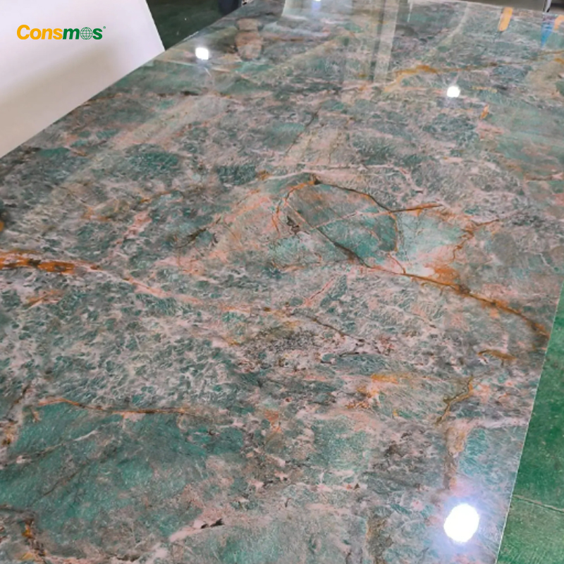 Building Material 4X8 Flexible UV Shower Panel PVC Marble Sheet Interior Decoration Panel for House