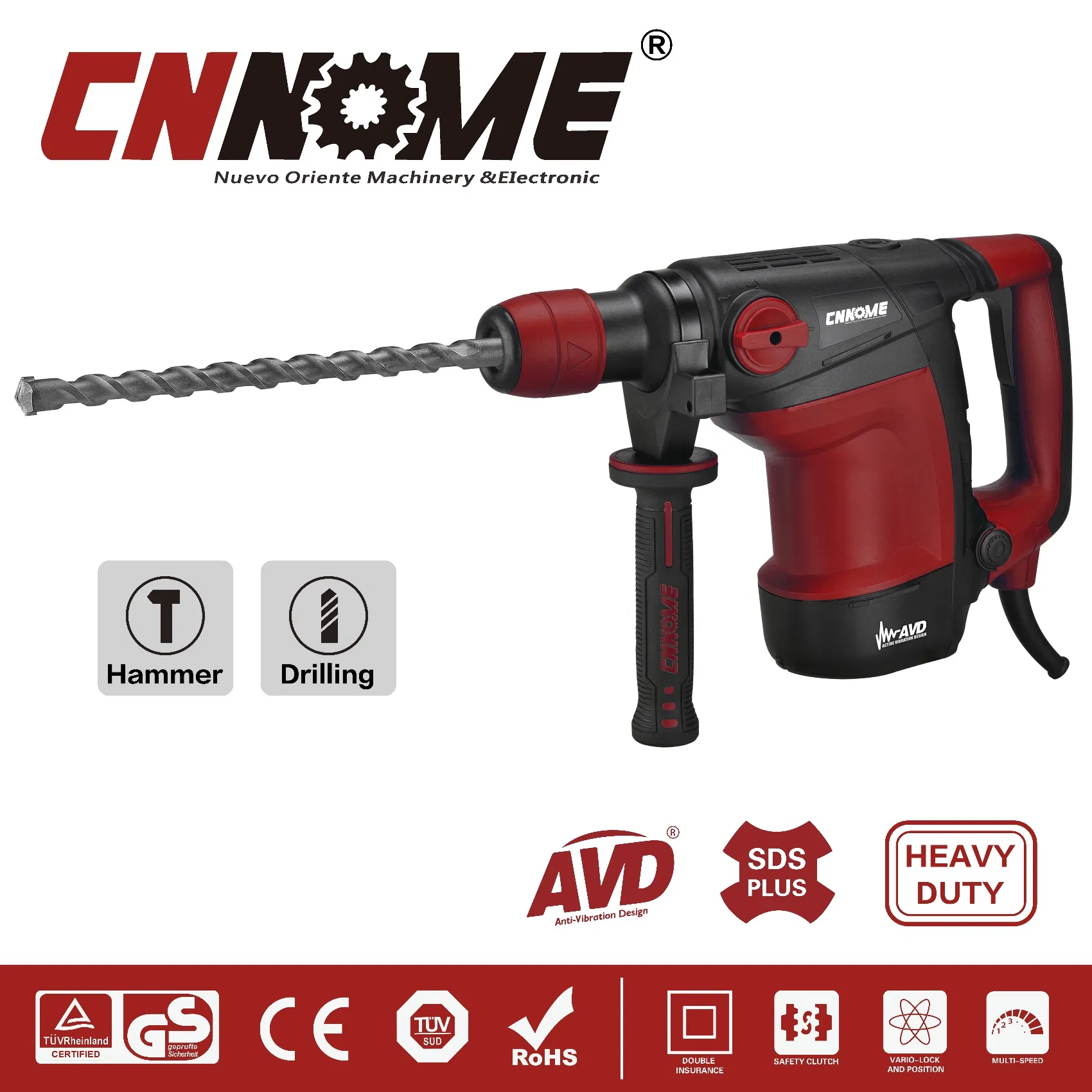 Industrial Level Heavy Duty 32 mm SDS-Plus Rotary Hammer Sr590-32