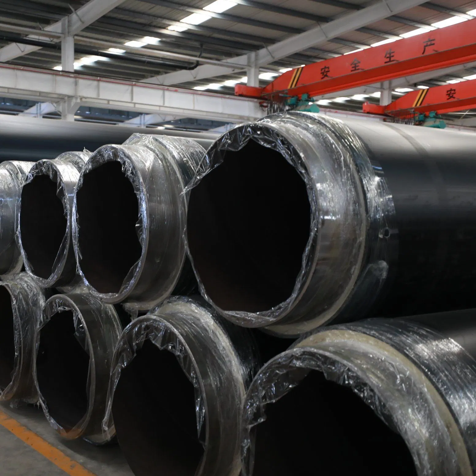 Pre-Insulated Steel Pipe with Polyurethane Foam and HDPE Protection Outer