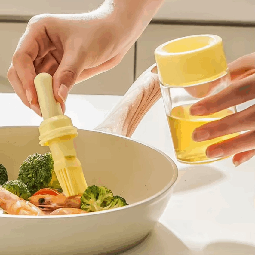 High Density Foam Oil Bottle Brush Attachment for Gentle Cleaning of Non Stick Coatings Inside Kitchen Oil Containers