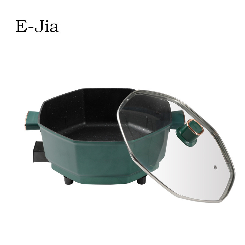 New Style Home Octagonal Electric Hot Pot Non-Stick Coating Cooking Pot Naifan Stone Hot Pot