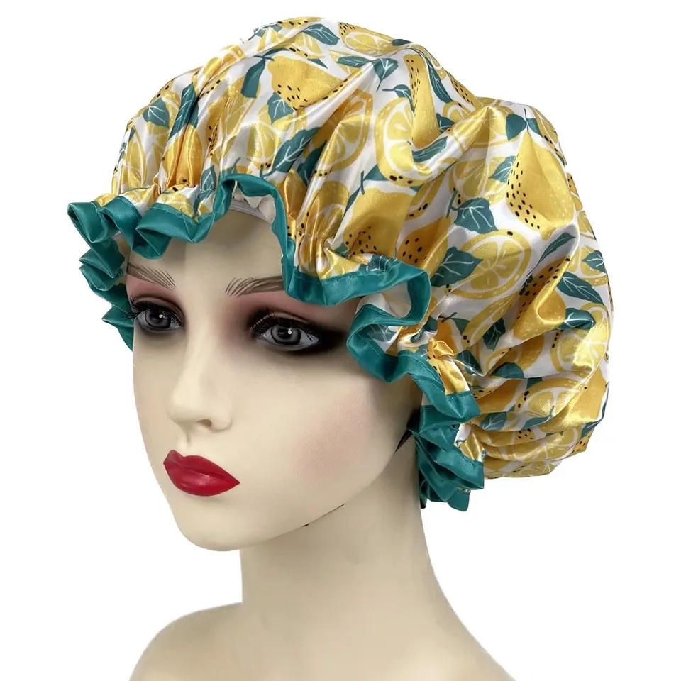 High Quality Satin Shower Caps Reusable Custom Waterproof Shower Cap