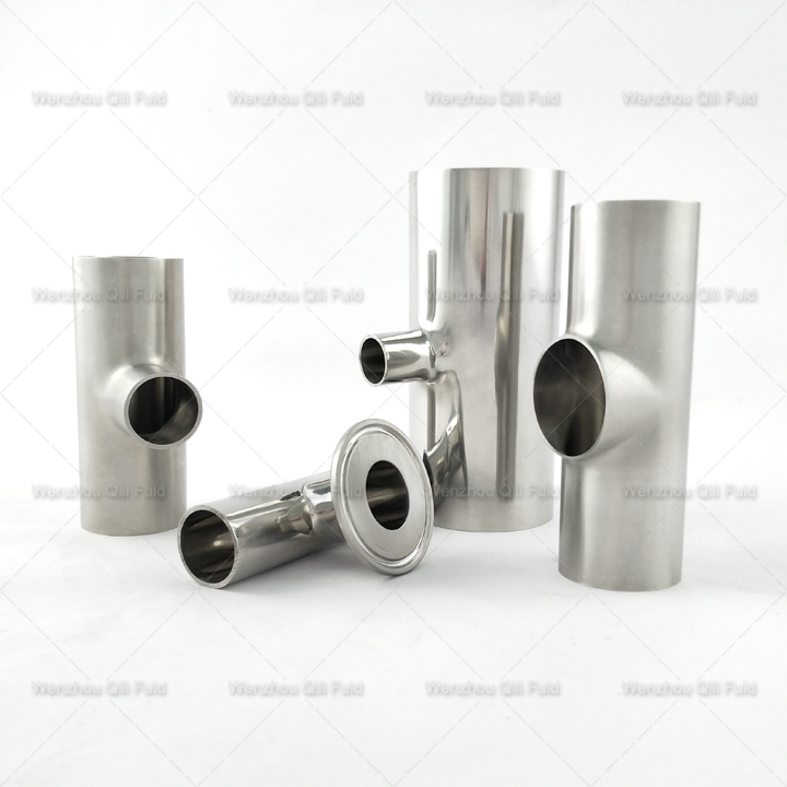 Sanitary Stainless Steel Polished Weld Clamped Female Male I-Line True Laterals Y Tee
