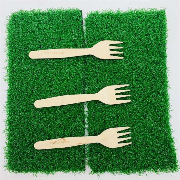 140mm Wooden Fork for Kids with Logo Printed