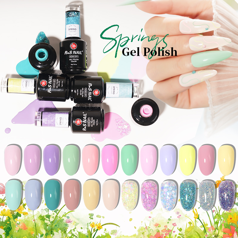 R S Nail Art Supplies OEM/ODM Long Lasting Wholesale UV Lamp Vegan Spring Colorful Gel Polish Varnish