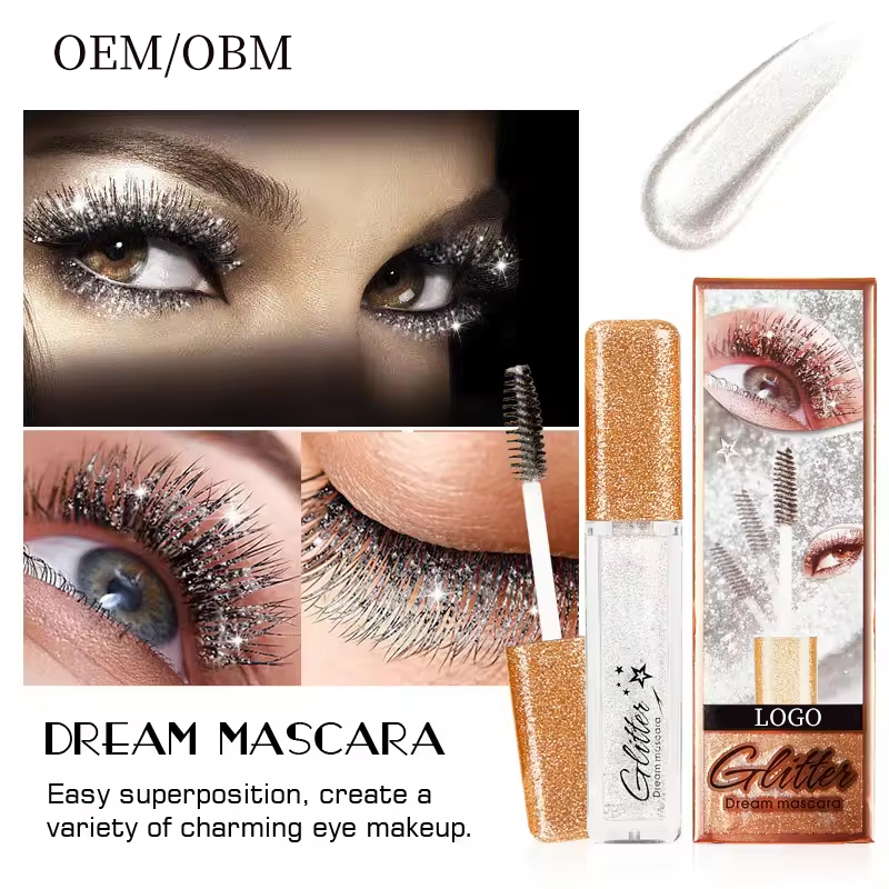 Ditong Customized Logo Long Lasting Mascara Waterproof Shimmer Liquid Glitter Mascara