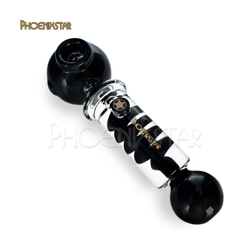 Phoenix Star 6.3 Inches Glass Handpipe with Freezable Coil Mixed Colors Smoking Water Pipe Wholesale