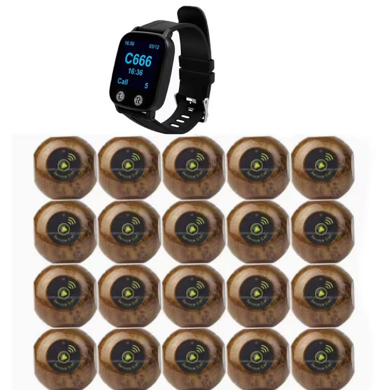 Catel Restaurant Pager System 20 Buttons 1 Watch Pager Long Standby Time