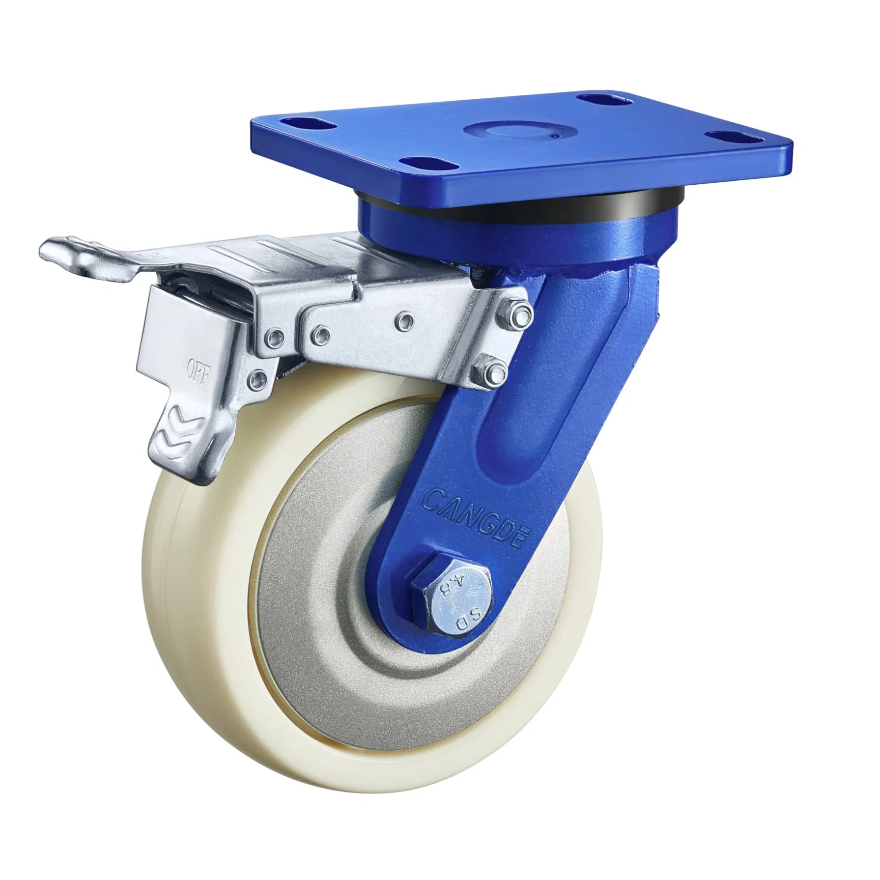 Ultra Heavy Industrial Casters Nylon Wheel Rigid Casters Top Plate140*110