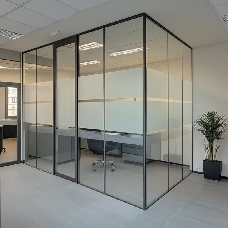 Tall Glass Partition for Workplace