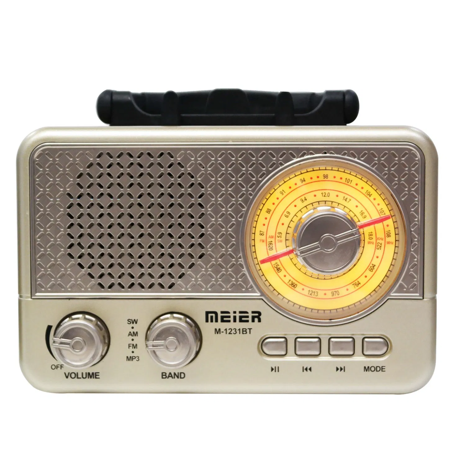 Portable 3 Band Am FM Sw, Consumer Electronics Electric Portable Audio Kit, Loud Volume, Wireless Connectivity, TF Card and MP3 Play M-1231BT