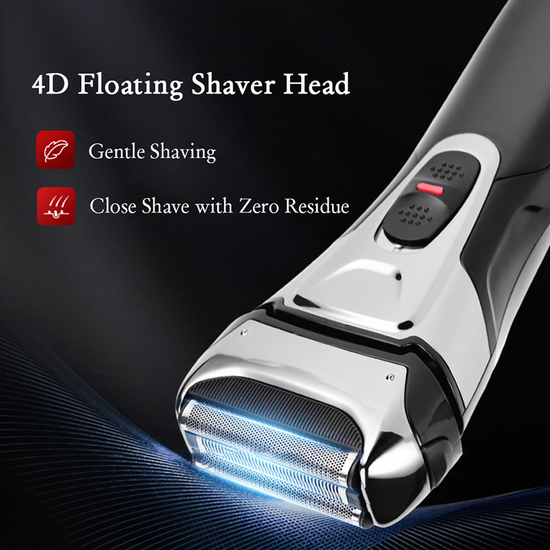 Waterproof Rechargeable Men's Electric Shaver with Rotating Foils