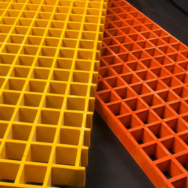 50*50mm Mesh Size Anti-Slip Grey FRP GRP Grating Panel