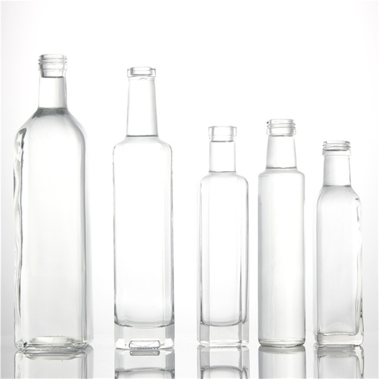 250ml 500ml 750ml Empty Square Round Dark Green Clear Marasca Cooking Olive Oil Glass Bottle