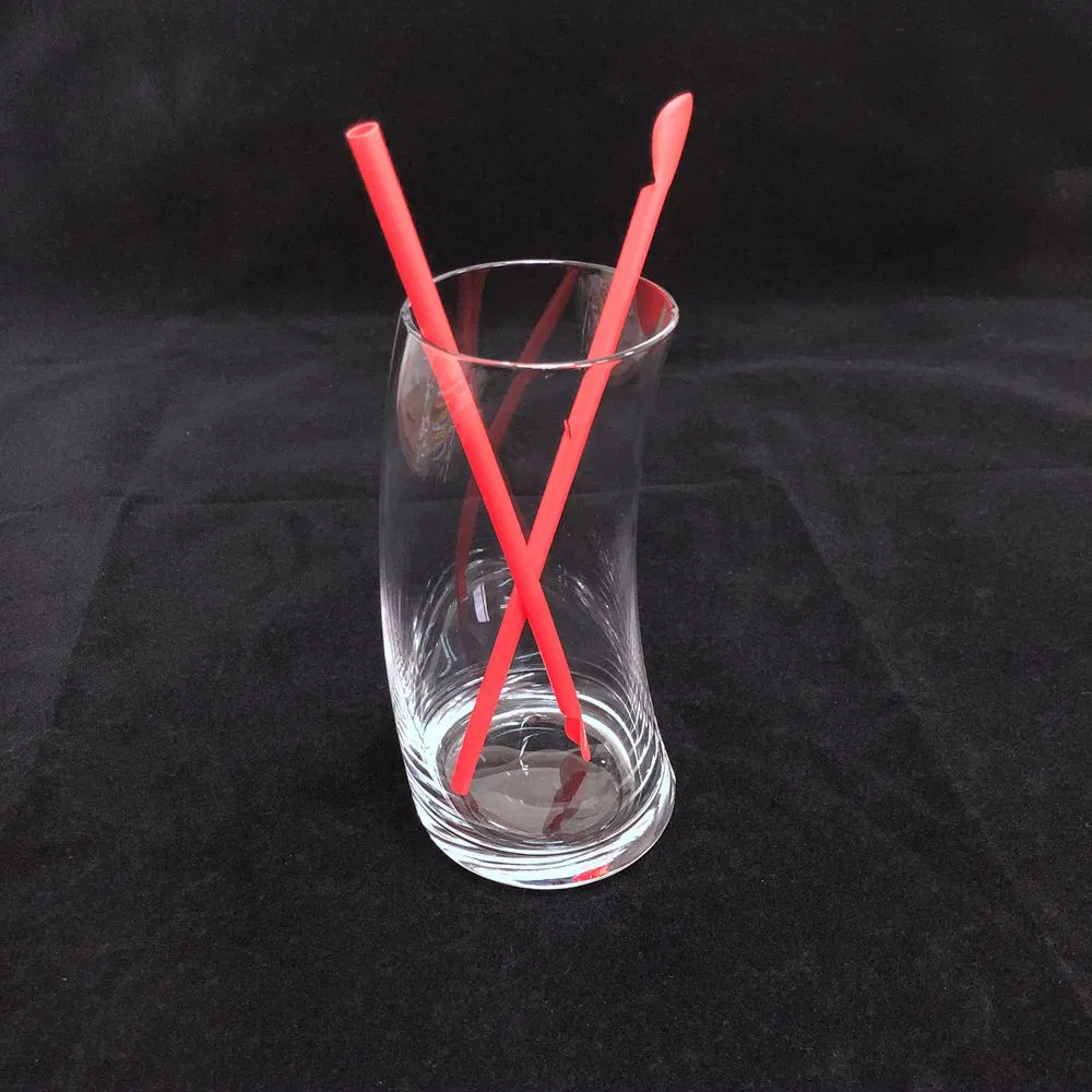 10" Unwrapped Orange Straw with Scoop for Milkshakes, Root Beer Floats