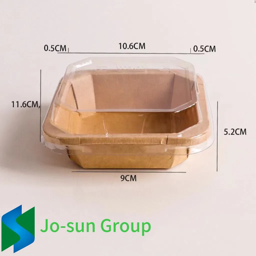 Disposable Waterproof and Oil-Proof Kraft Paper Fruit Salad Star Anise Bowl with Lid