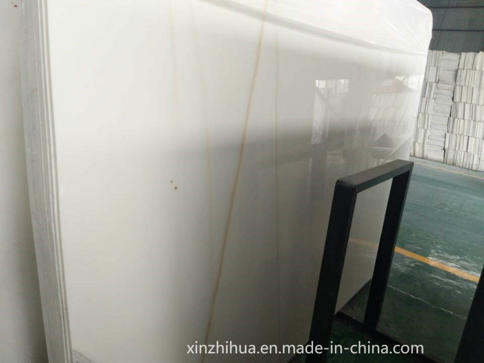 Golden White/White Jade Marble Polished/Honed Slab for Bathroom/Flooring Tile/Interior Decoration