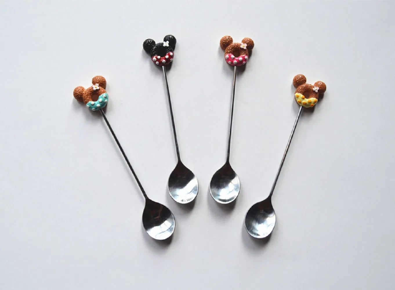 4 Pieces Multifunctional Kitchen Tools Set Stainless Steel Little Teaspoons Cute Bl18207