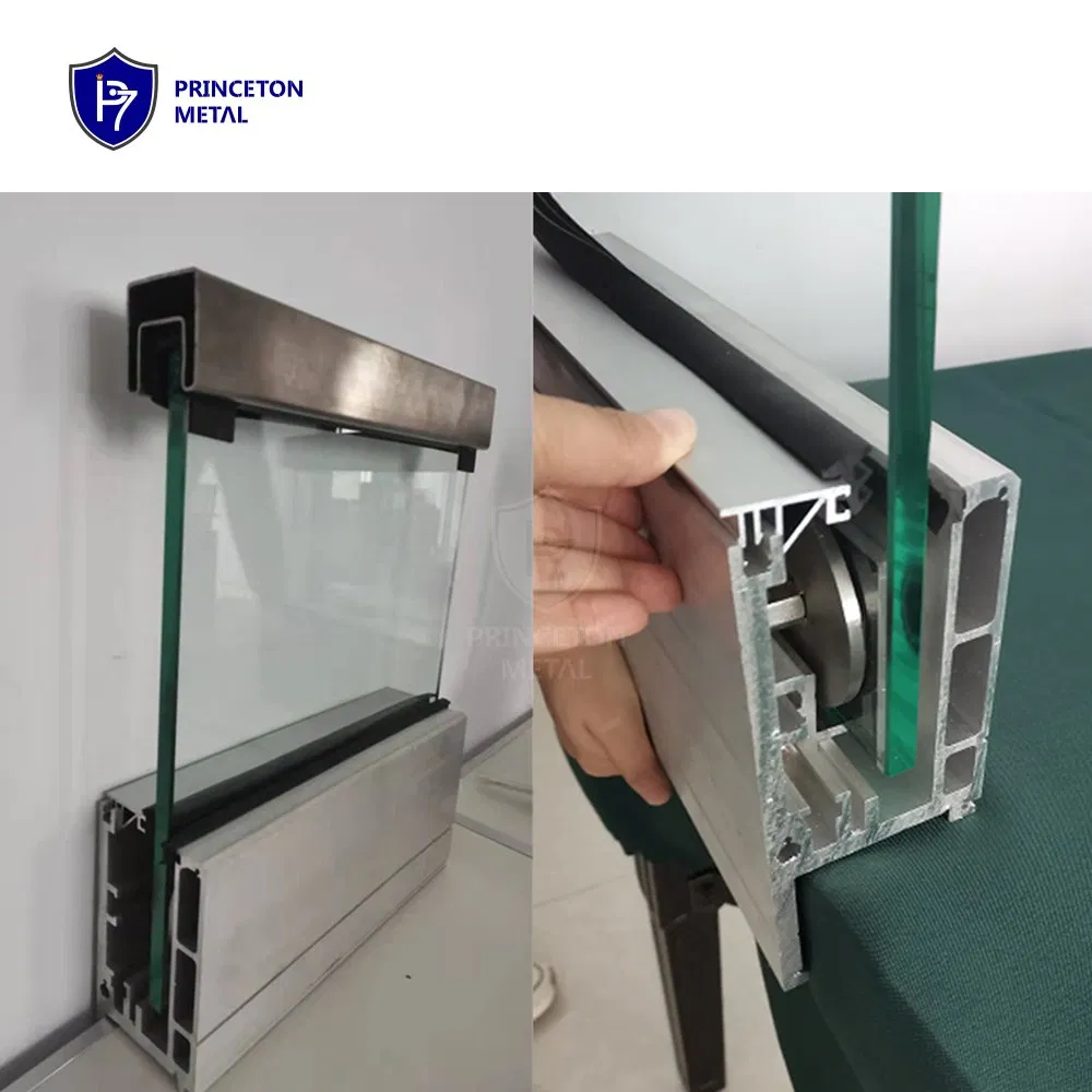 Outdoor Aluminum U Channel Glass Railing Aluminum Stair and Ramp Guardrails