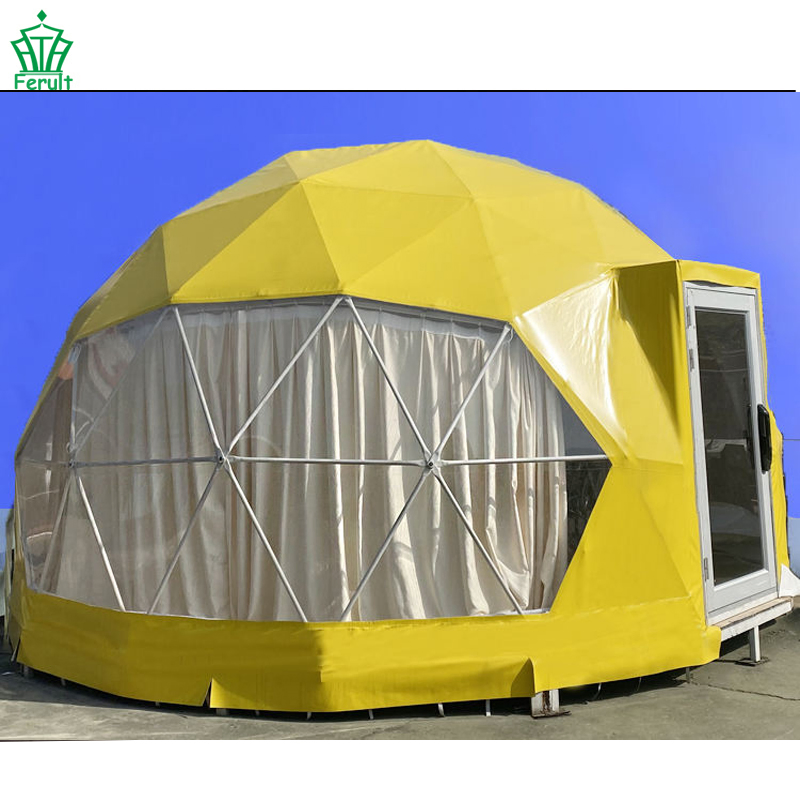 Waterproof 850g/Sqm Big Bay Windows PVC Igloo Resort Camping Steel Dome House Tents