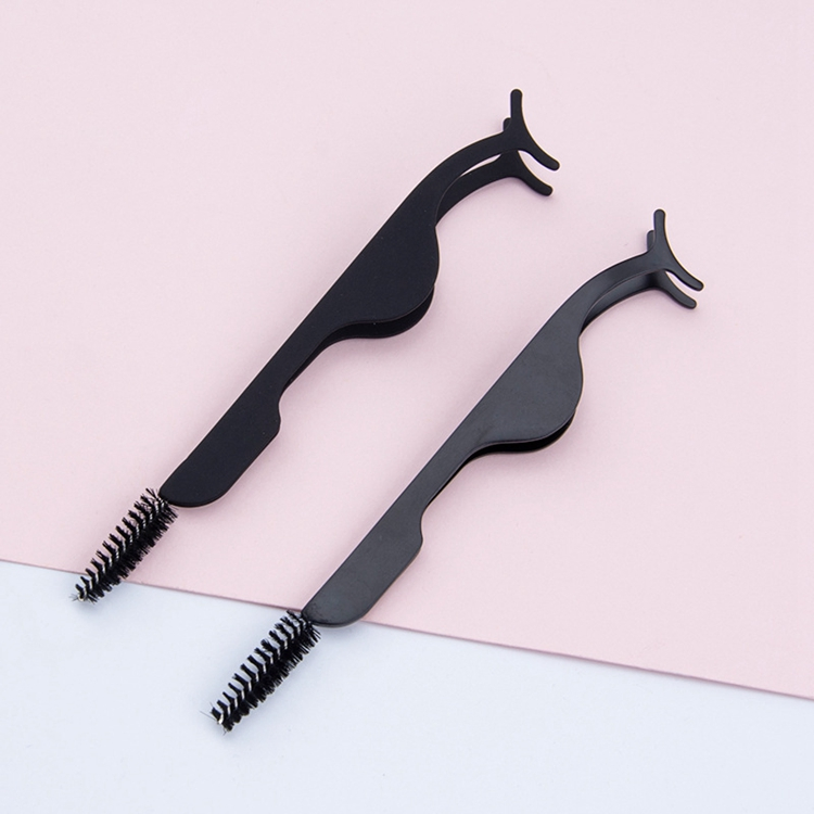 Wholesale Lashes Tweezers Lashes Applicator Tweezer Low MOQ Custom Private Label Eyelash Tweezers with Brush