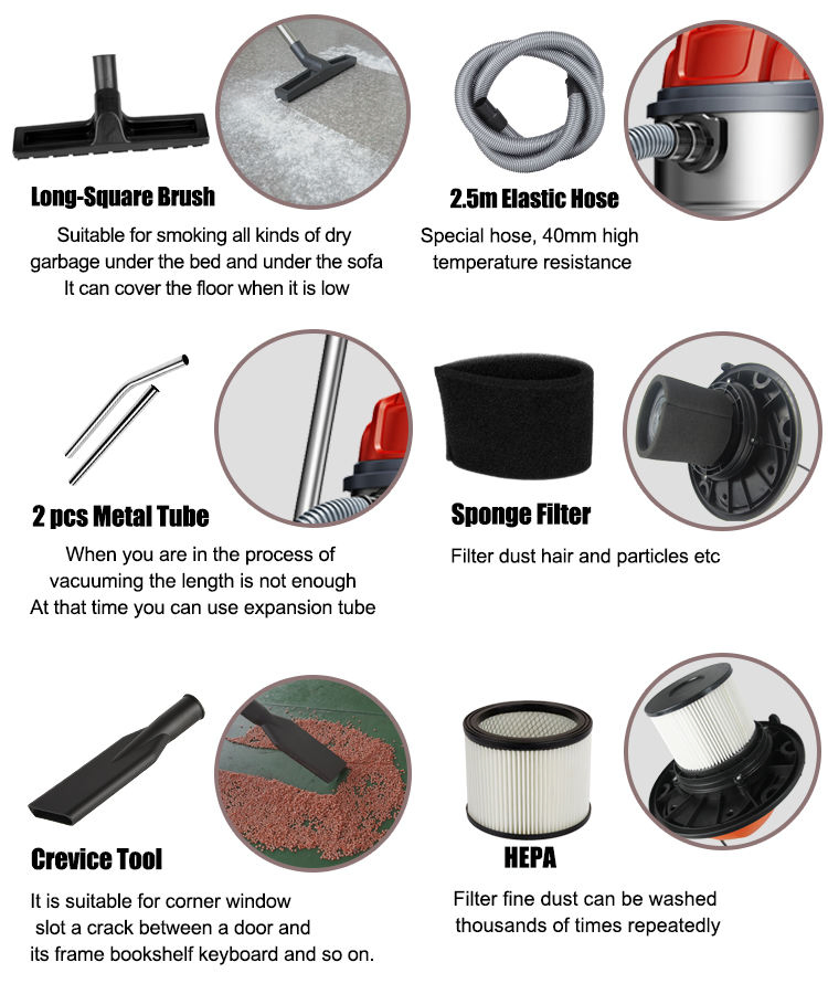 Double-Motor Industrial Large Capacity Vacuum Cleaner High Power Wet &Dry Vacuum Cleaner