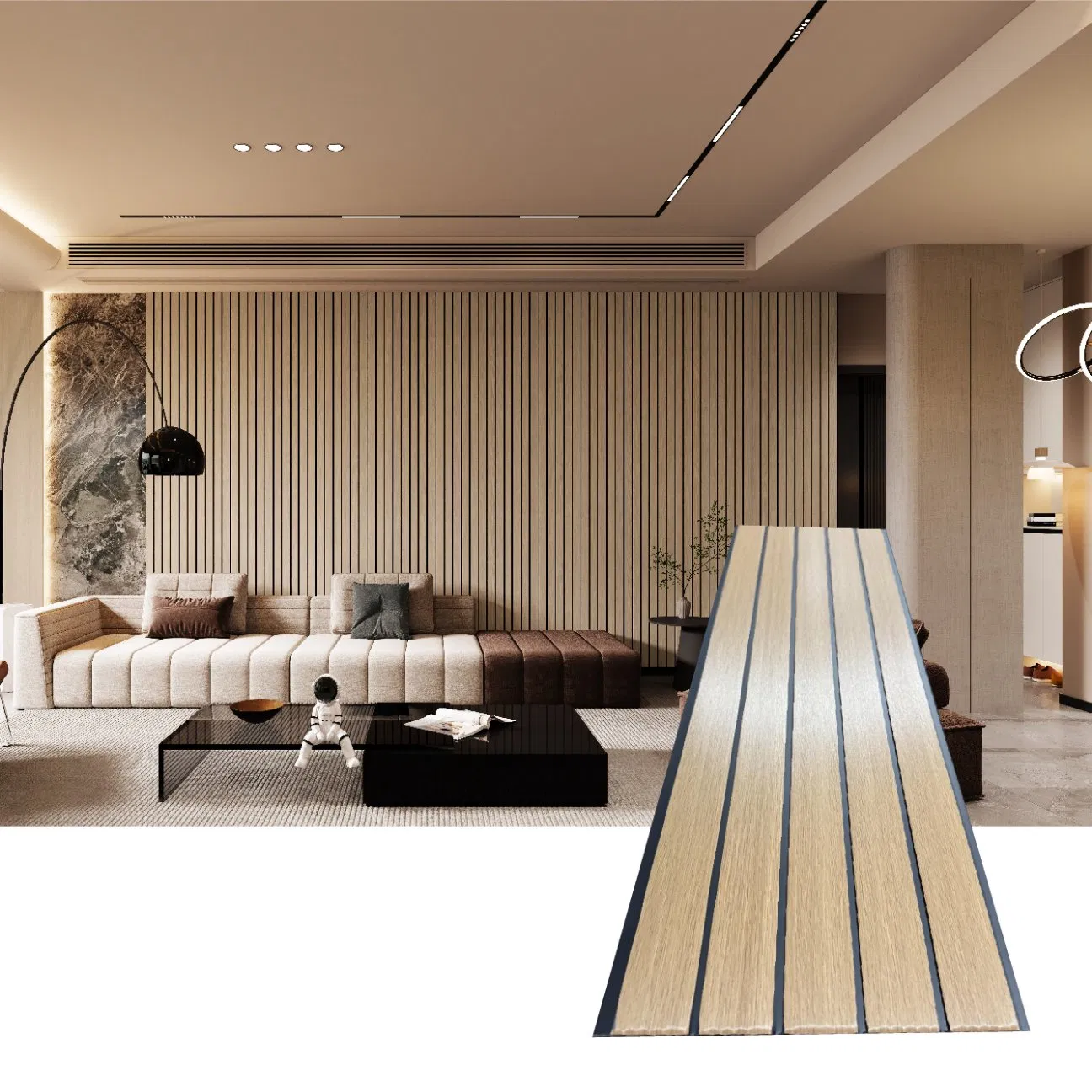 Modern PVC Composite Wall Cladding Waterproof Fireproof Moisture-Proof for Interior Decoration Wall Panel