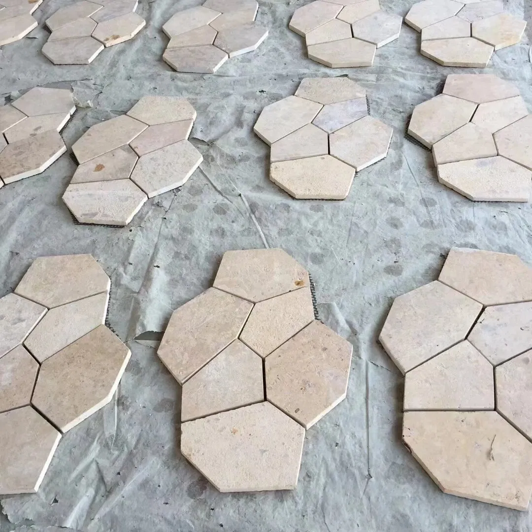 European Style Natural Beige Honed Limestone Floor Stone Paving Tiles Random Limestone Flagstone for Garden Patio Outdoor