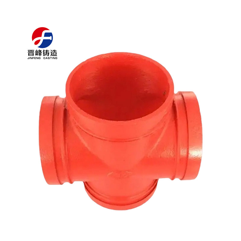 Jinfeng UL/FM Grooved Equal Tee 300psi Ductile Iron Cross Fitting