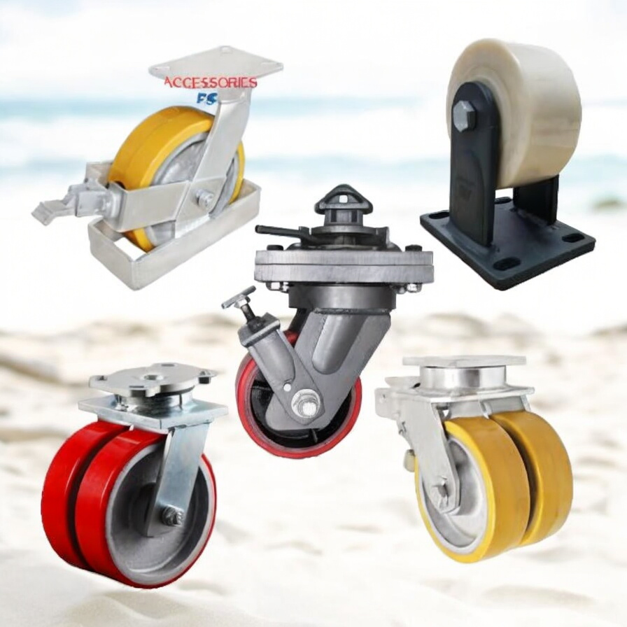 Heavy-Duty Shipping Container Caster Wheels with Brake System