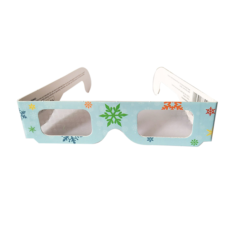 Paper Christmas Light Heart Shape Diffraction Glasses Custom Printing 3D Firework Glasses