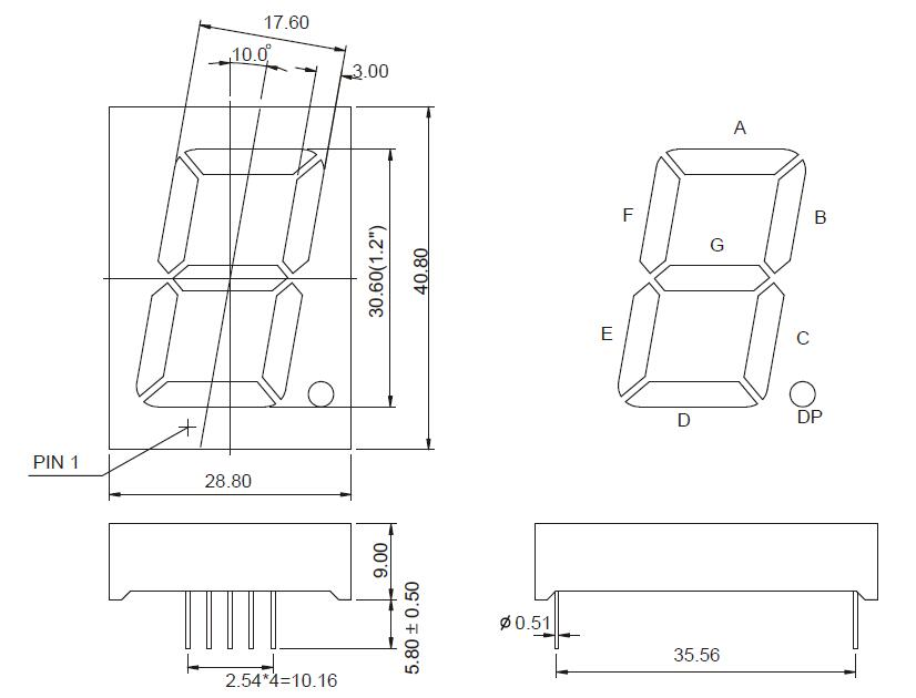 1.2 Inch Dual Color 7 Segment LED Display with RoHS From Expert Manufacturer