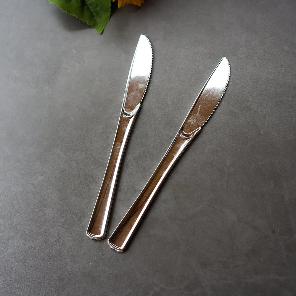 PS Disposable Silver Plastic Cutlery, Plastic 195mm Knife