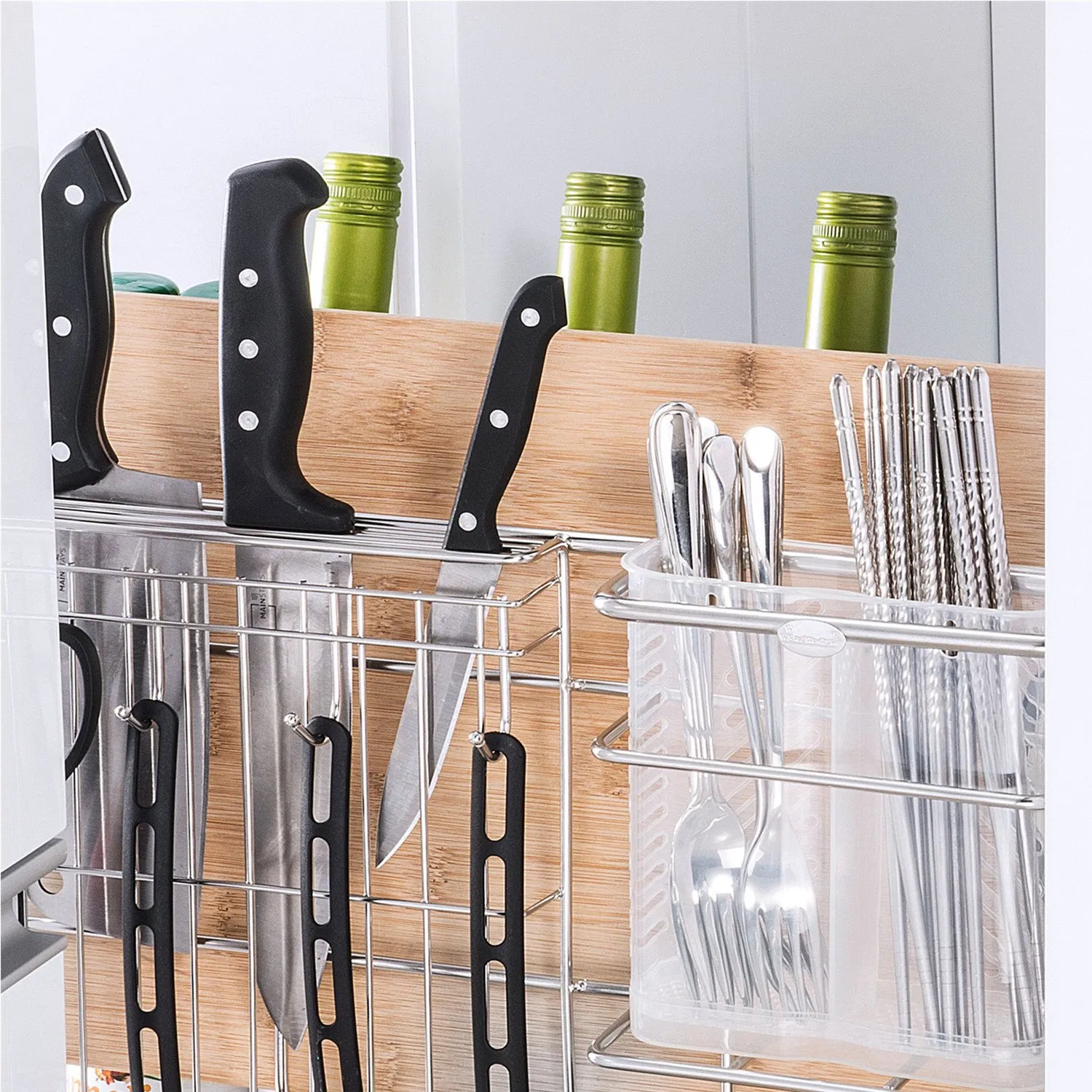 Kitchen Cabinet Storage Organizer Multi Functional Metal Wire Chrome Plating Drawer Basket (PTJ025G-2)