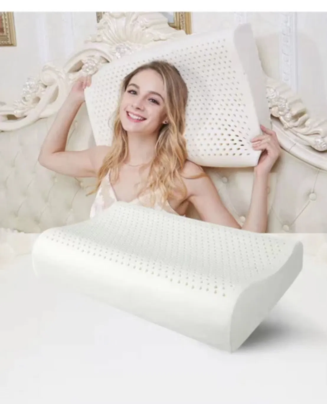 Healthy Sleep Quality Contour Hypoallergenic Latex Pillow for Back and Side Sleepers Eco-Friendly Firm Pillow