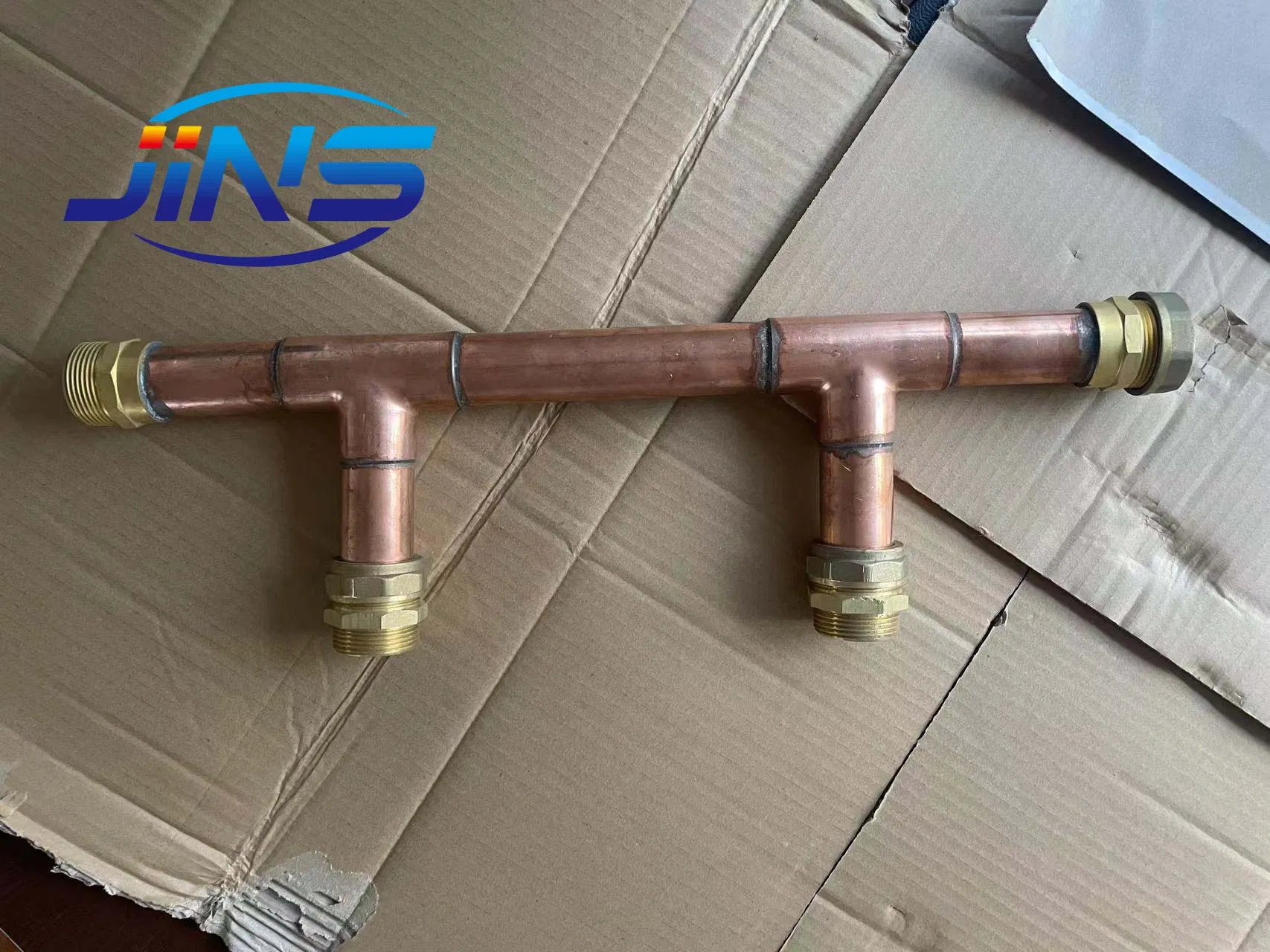 1/2" X 3/4" Precision Welding NSF-61 Copper Manifold with Brass Push Fit Ball Valve